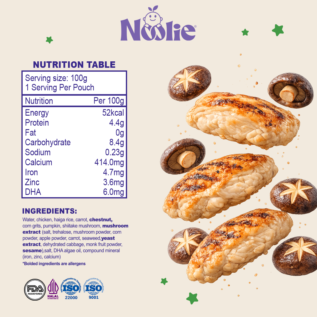 Noolie® DHA Porridge Meal - Chicken & Shiitake Mushroom