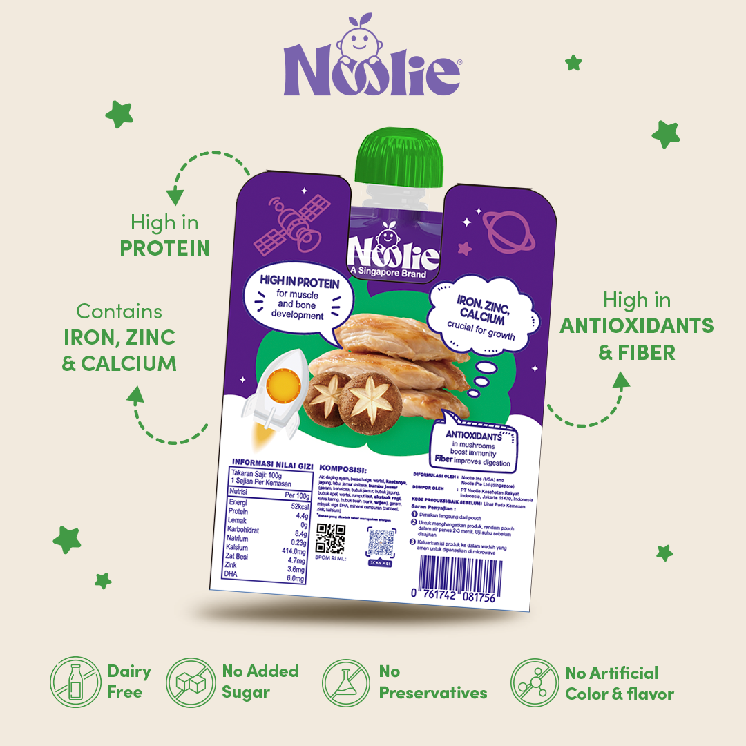 Noolie® DHA Porridge Meal - Chicken & Shiitake Mushroom